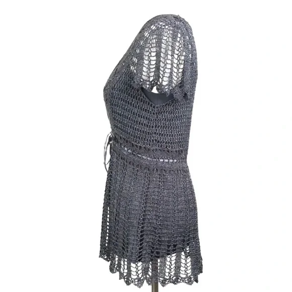 Marks & Spencer Gray Knit Lace Top - Picture 3 of 5